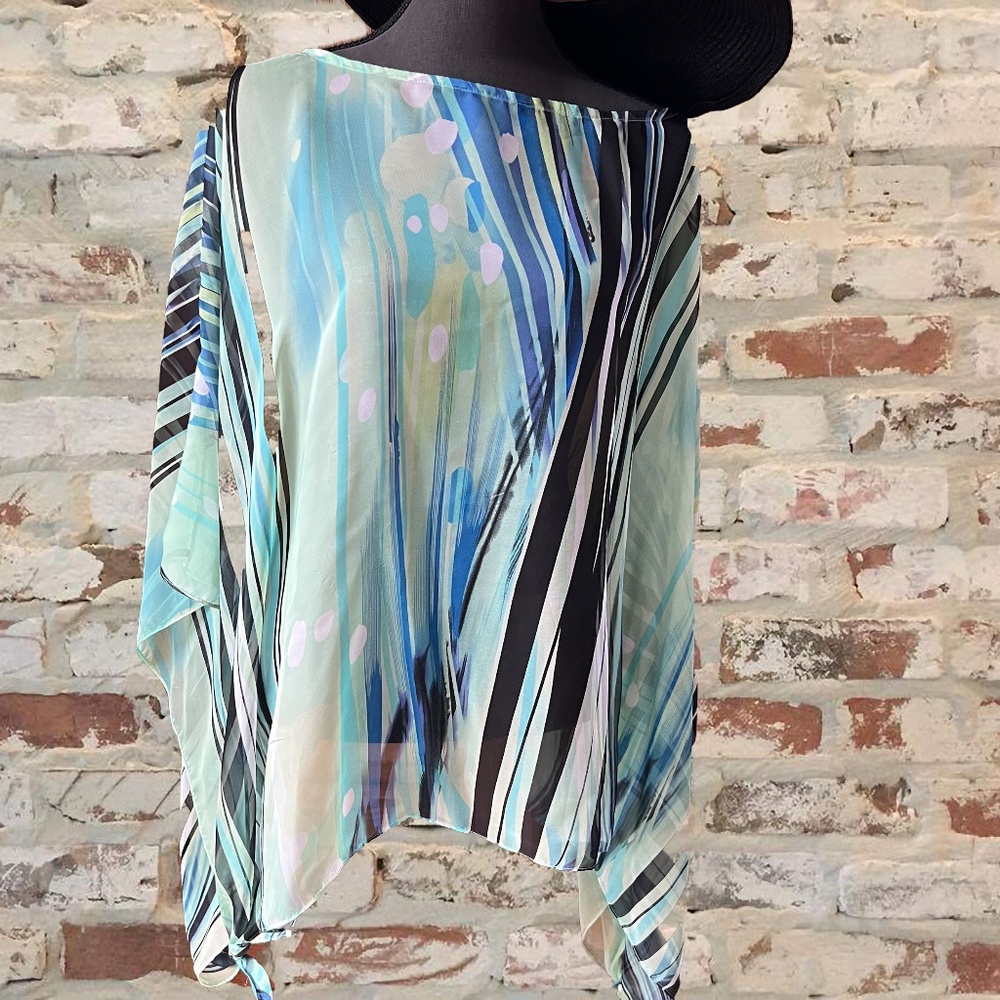 Chico's Additions 🌷CoverUp 🌿one size fits all sheer modern pattern♥️🩱